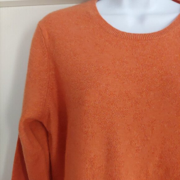 Fiona Womens Burnt Orange 2 Ply Cashmere Long Sleeve Sweater Soft L - Picture 2 of 11